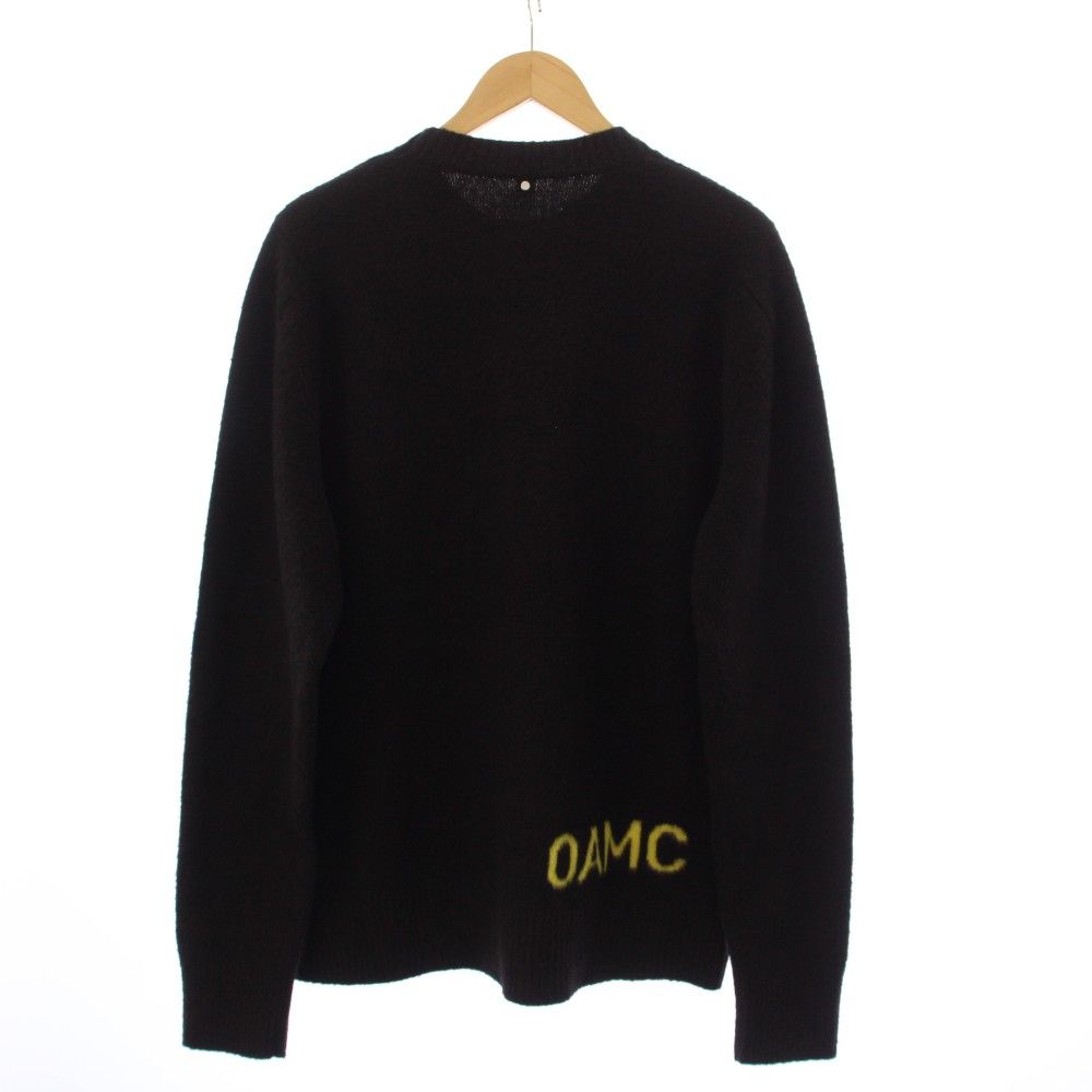 オーエーエムシー OAMC ニット セーター クルーネック 長袖 バックロゴ M 黒 ブラック 茶 ブラウン OAMT750467 /YT
