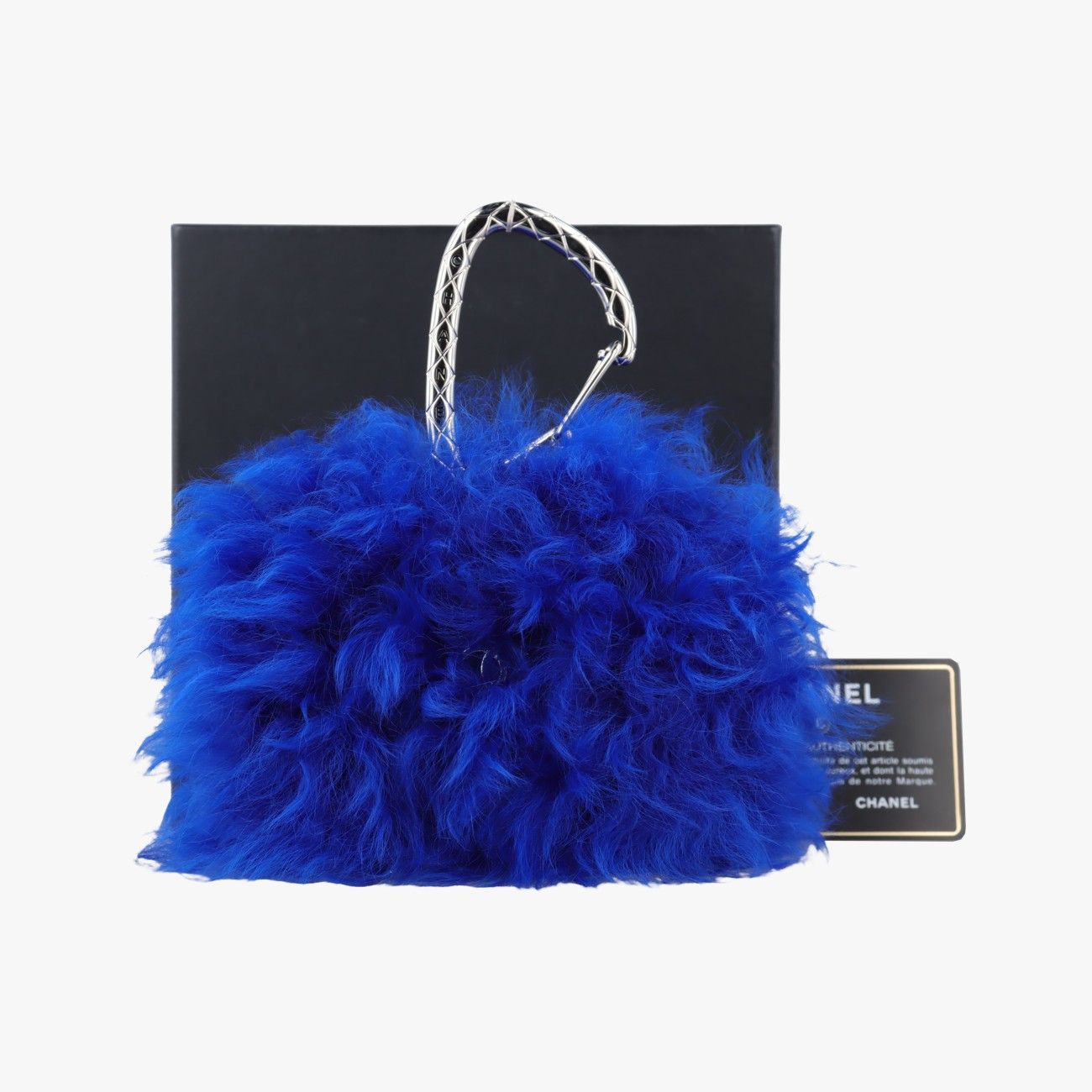 シャネルChanelシアリングCCフックカードホルダー ブルー ウール AP2397 31690490