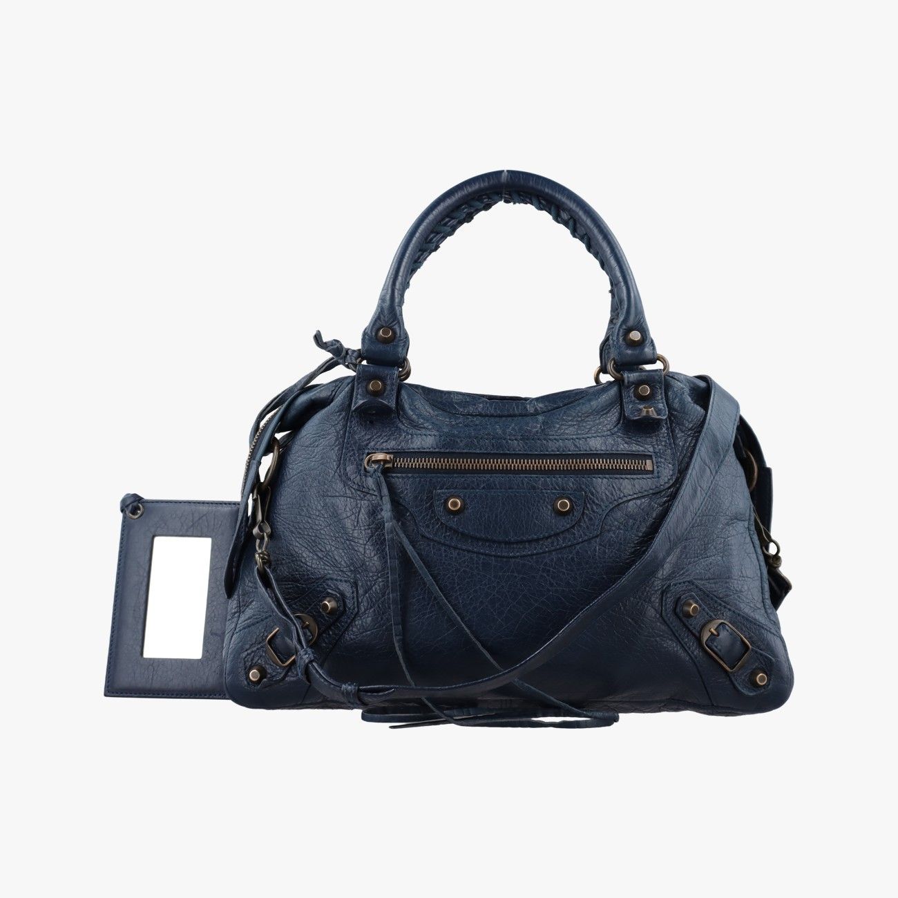 バレンシアガBalenciagaジャイアントシティ ネイビー ラムスキン