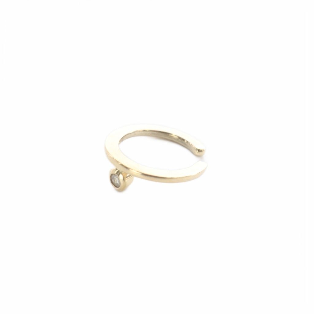 ヒロタカ Hirotaka Beluga Diamond イヤーカフ 片耳用 K10 ダイヤ0.06ct ゴールド