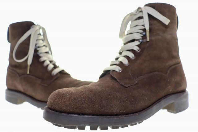 クロケット&ジョーンズ CROCKETT&JONES RADNOR 228ラスト ラドナー レースアップブーツ サイズ 6E スウェード コマンドソール ブラウン 【ブランド古着ベクトル】【中古】●▲260516