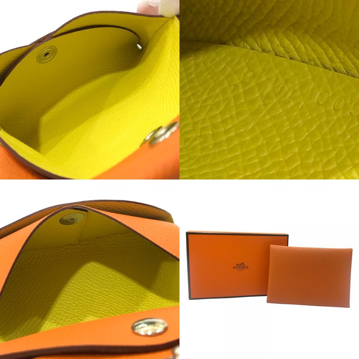 HERMES エルメス 2つ折り財布 カルヴィデュオ エプソン オレンジ 