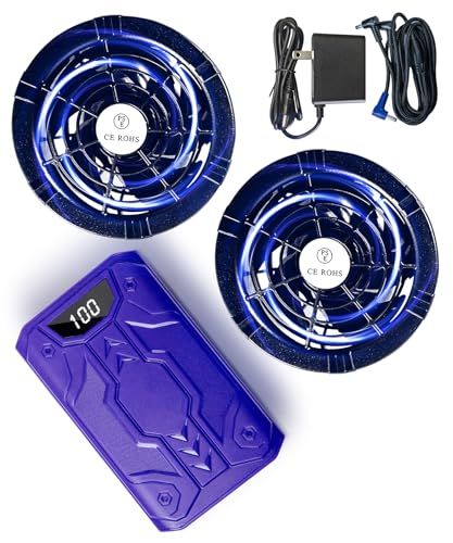 【新品】【2025暴風登場 40V/30000mAh】空調作業服 ファン バッテリーセット 40V超高出力 30000mAh大容量バッテリー 6段階風量調節 強力冷却 空調ファン 日本製ブラシレスモーター 90mm服穴径対応 急速充電器付き 8ec7915b