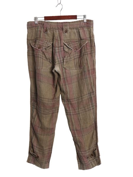 00s ★ ポロ ラルフローレン チェック リネン パンツ メンズ 32 R/ 古着 オールド イギリス軍 タイプ ミリタリー テーパード マルチカラー 20,625円