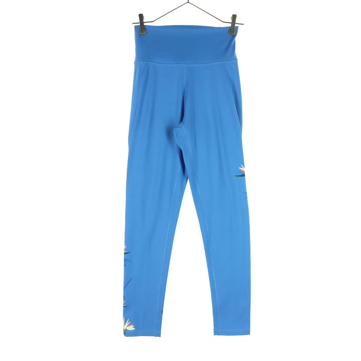 美品 adidas アディダス 花柄 レギンス 2XOT ライトブルー レディース 