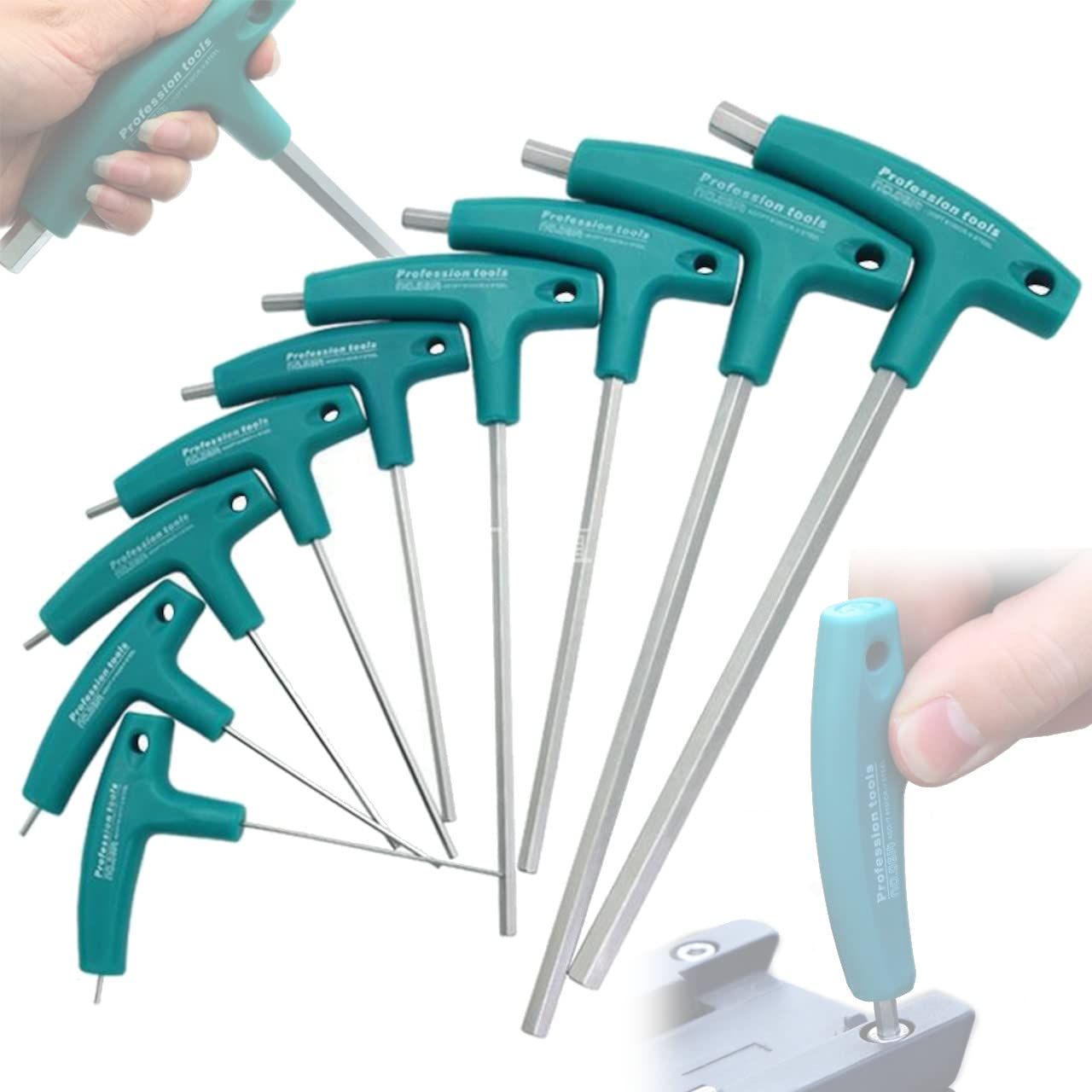 VICHE CATT T型 六角レンチ セット 六角棒 スパナ ハンドル付き 収納バッグ付き H-1.5/2/2.5/3/4/5/6/8/10 9本セット (９本セット)(沖縄・離島の方発送不可）) da8e2fae