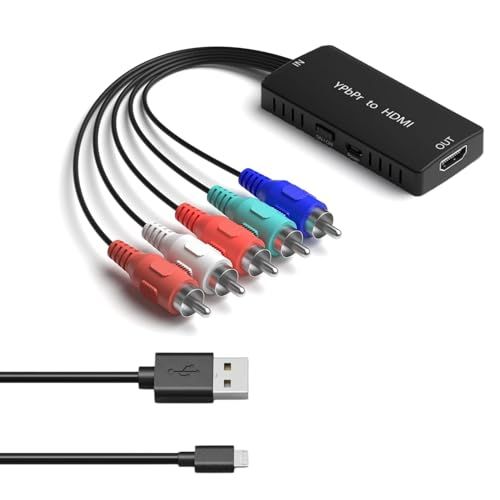 コンポーネント to HDMI コンバーター 1080P対応 アナログ コンポーネント RGB 入力 to HDMI出力 変換 コンバーター 5RCA RGB YPbPr to HDMI コンバータ PS2、PS3、Wii、DVD、Xbox b13caa3f