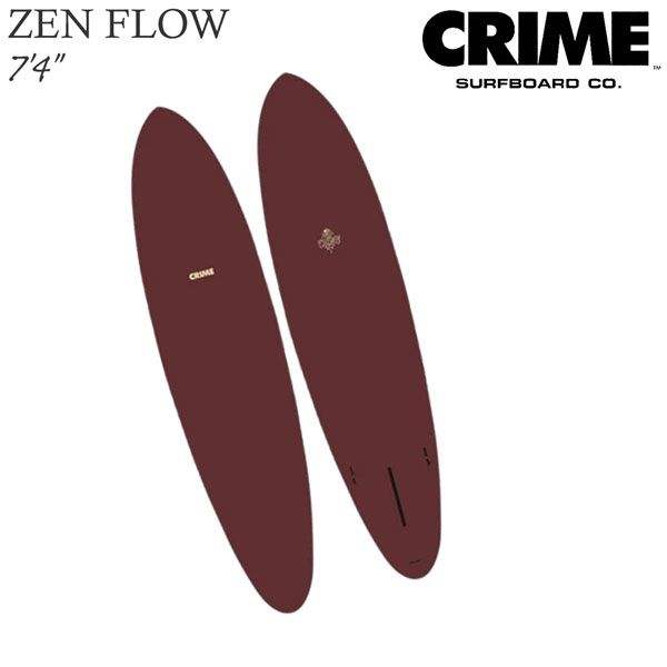 クライム ゼン フロー CRIME ZEN FLOW MID 7’4” OX BLOOD 2 FCS2 BOX + シングルフィン サーフボード ミッドレングス