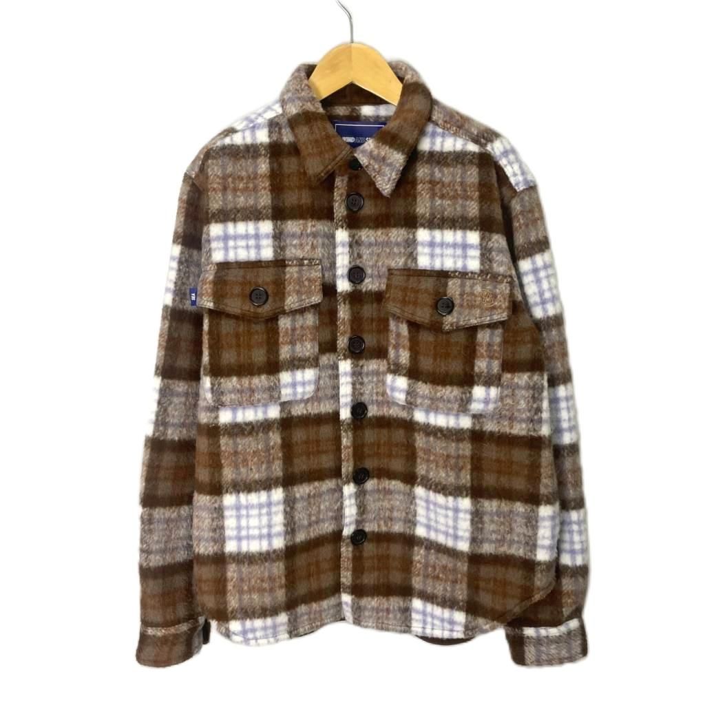 ウィンダンシー WIND AND SEA 23AW SHAGGY PLAID CPO SHIRT JACKET ジャケット チェック バック刺繡 WDS-O-FAL-24-Q1-JK-08 ブラウン