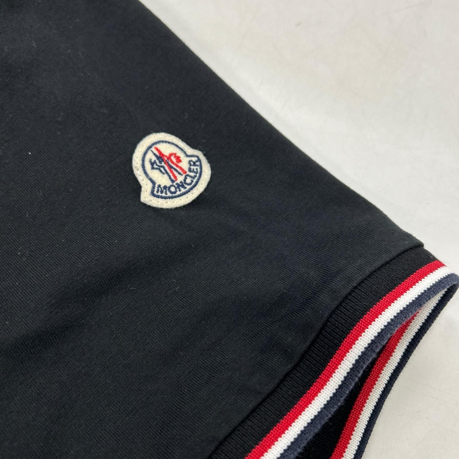 MONCLER モンクレール 19年 ブラック トリコロール Vネック Tシャツ M
