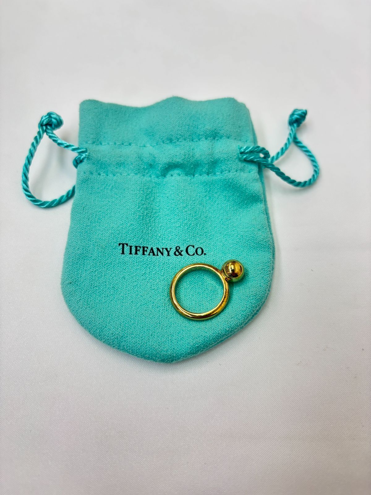 N【ヴィンテージ】ティファニー Tiffany & Co. 750 K18 18金 ハードウェアボール リング