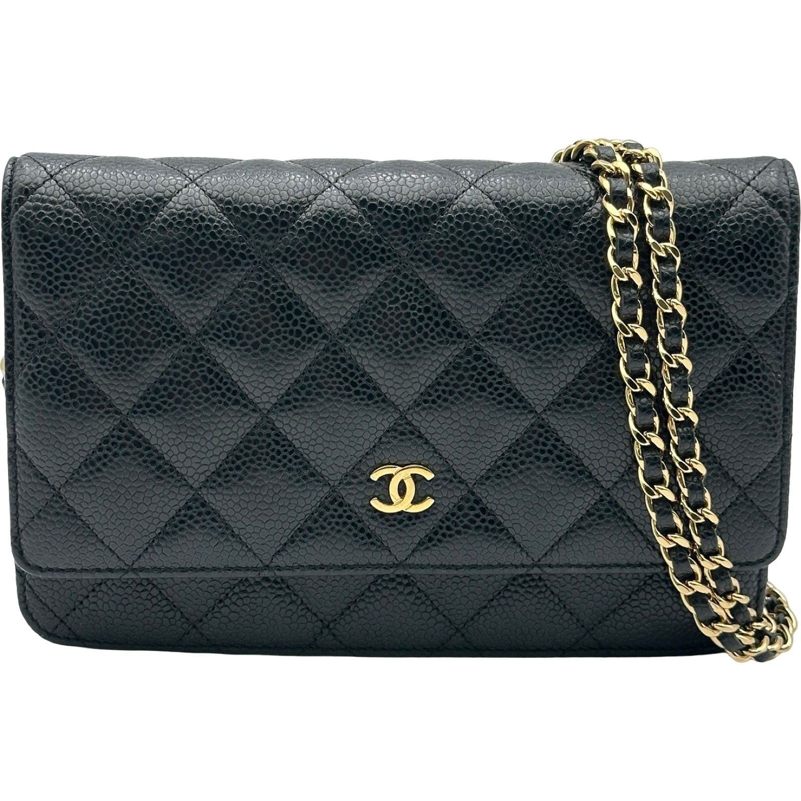 シャネル CHANEL マトラッセチェーンウォレット AP0250 19番台 ブラック ゴールド金具 キャビア レディース ショルダーバッグ