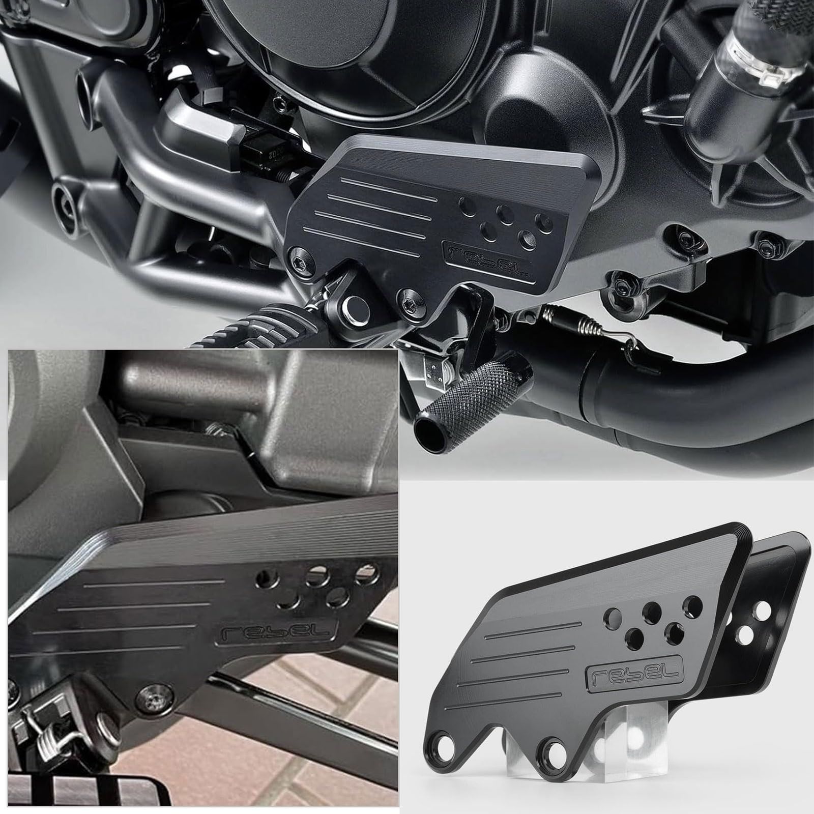 SHINKXMT ホンダ レブル cmx1100 フットペグ保護カバーフットペグフ 交換用 Ho&n&da Rebel CMX1100 CMX 1100 2021-2024 2025年式対応 ットペッグヒールプレートガードフットペダル側保護カバー ( ...