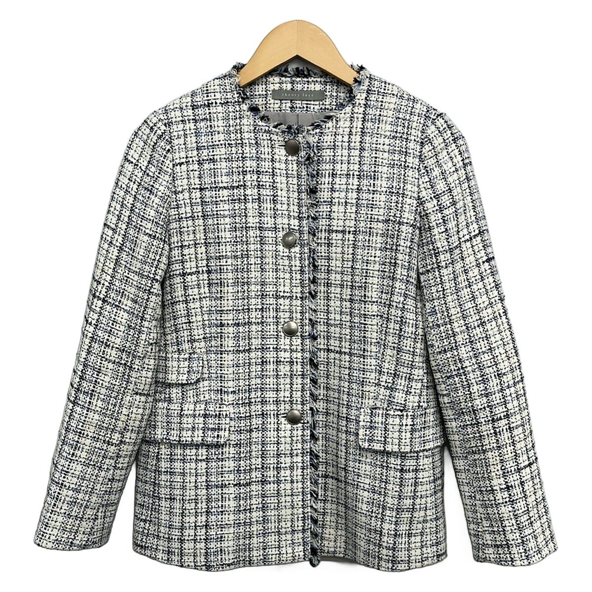 theory luxe(セオリーリュクス) ジャケット サイズ036 S レディース美品 - 白×黒×マルチ 長袖/ツイード/春/秋