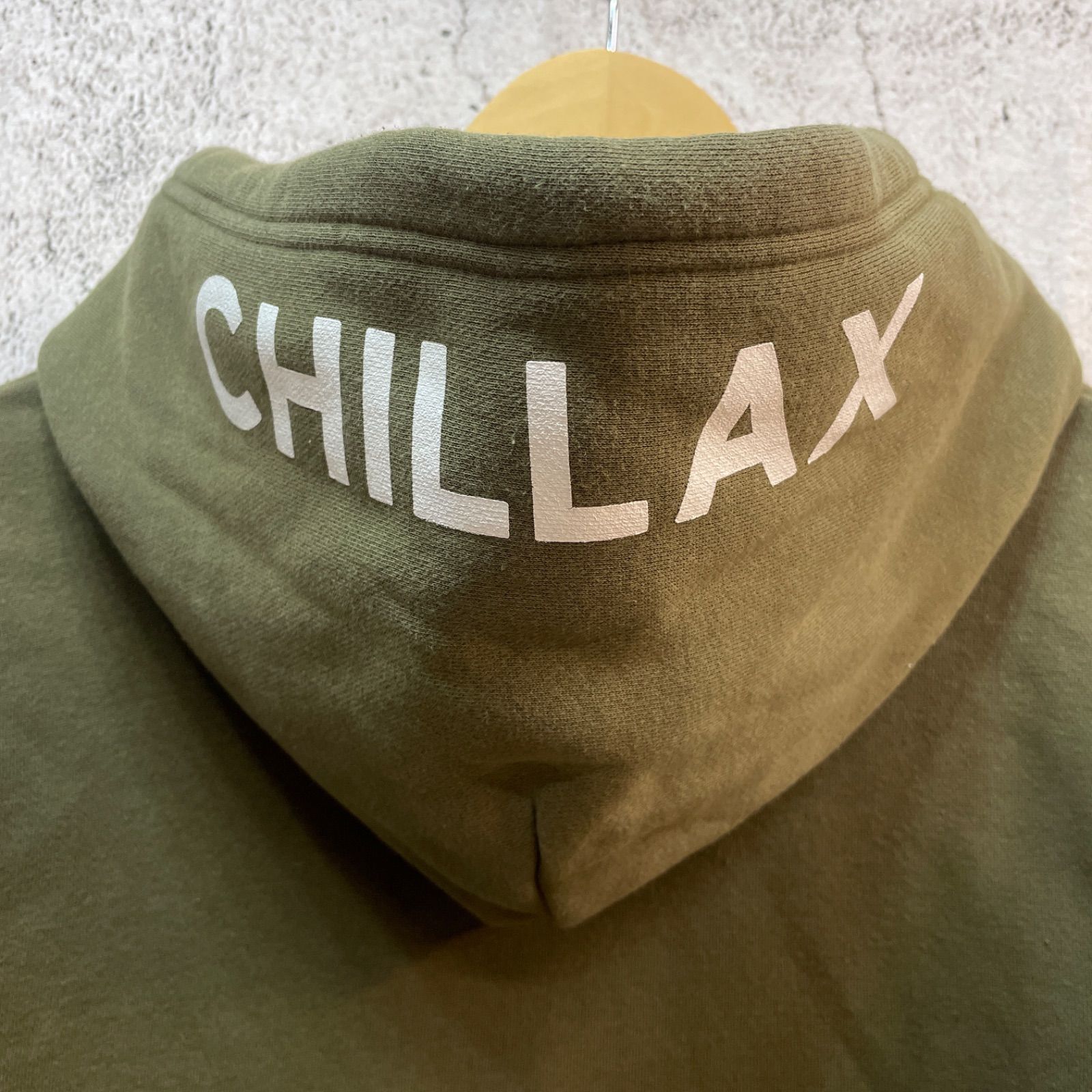 RHC RonHerman ロンハーマン CHILLAX プルオーバー パーカー フードロゴ カーキ 裏起毛