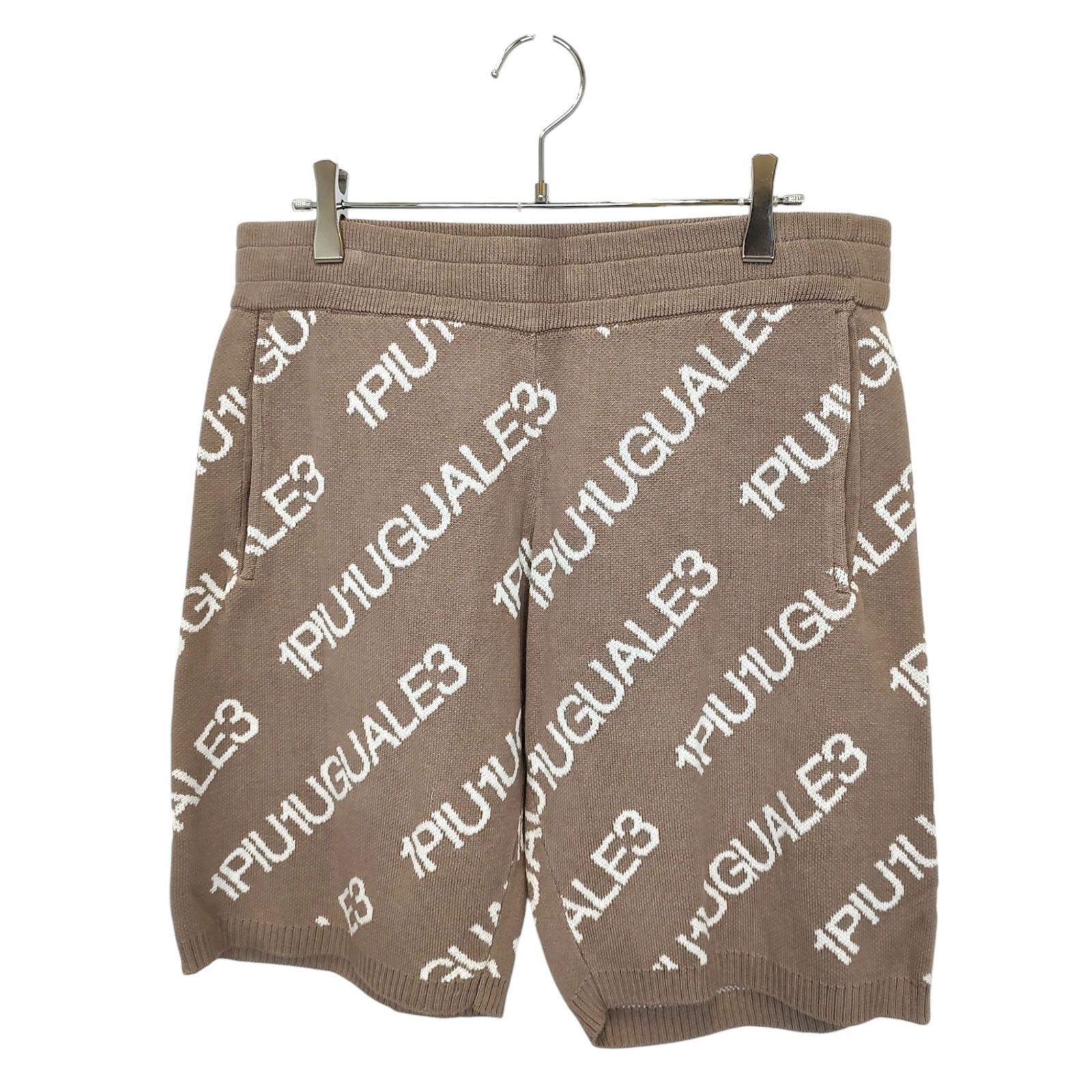 1PIU1UGUALE3 ウノピゥウノウグァーレトレ KNIT SHORTS 総柄 ニット ショートパンツ MRK232 CTT010 5 ライトブラウン/ホワイト メンズ