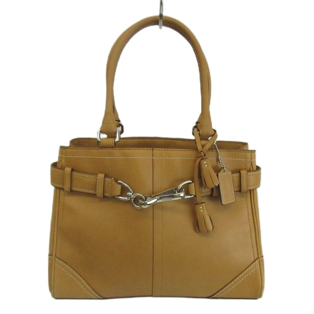 コーチ COACH ハンプトンズ Hamptons ハンドバッグ トート レザー ロゴ シルバー金具 茶色 ブラウン F08A70 /XZ ■GY18
