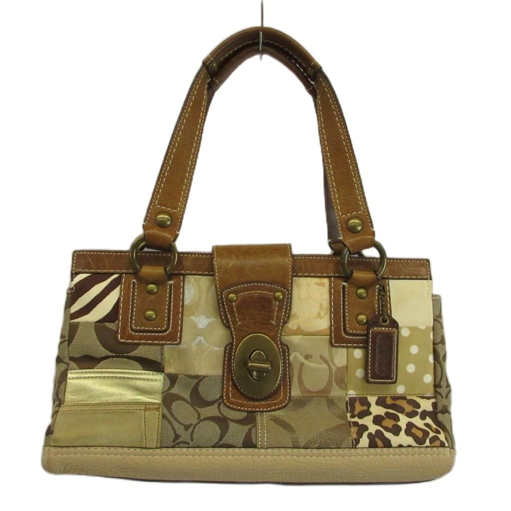 コーチ COACH シグネチャー パッチワーク ハンドバッグ キャンバス