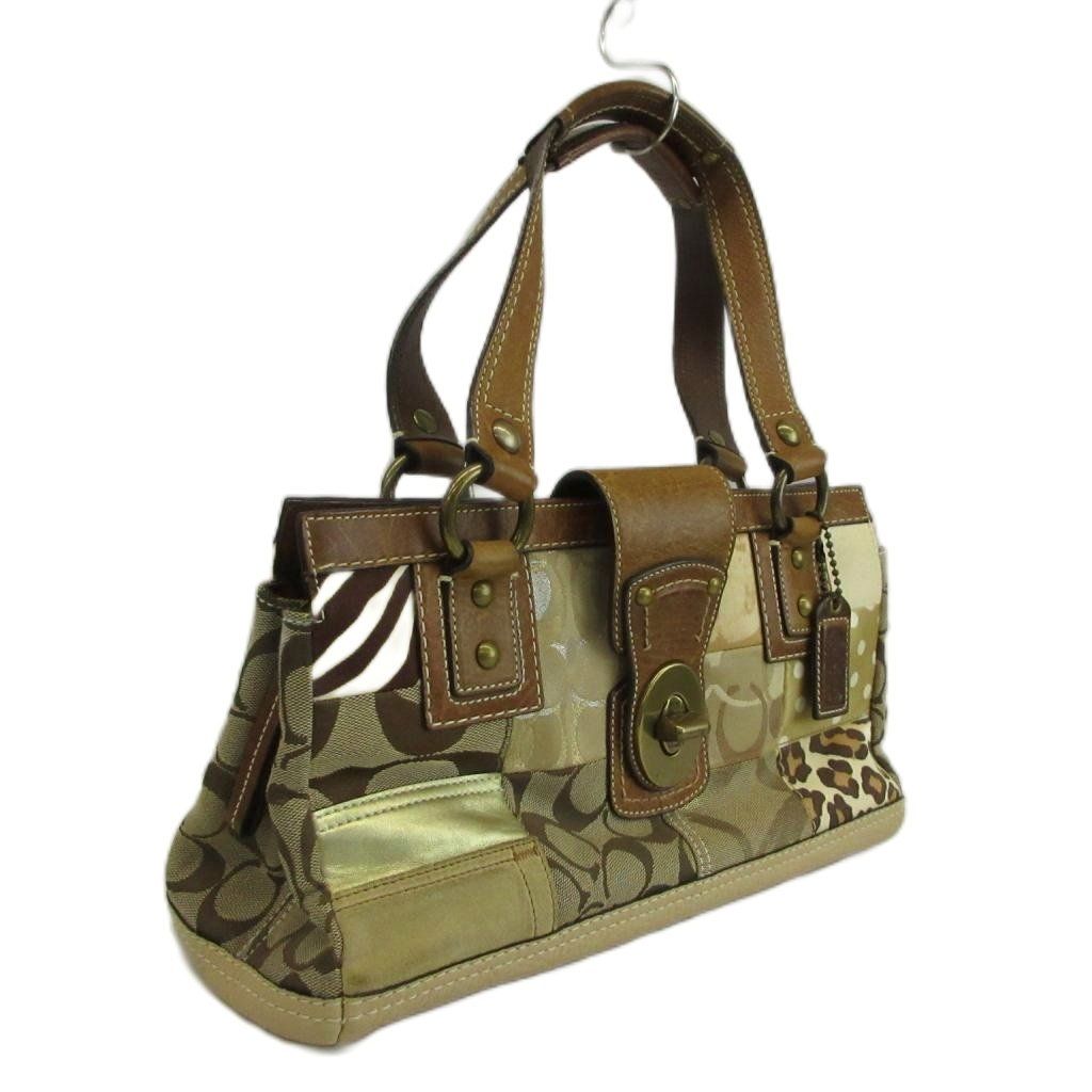 コーチ COACH シグネチャー パッチワーク ハンドバッグ キャンバス