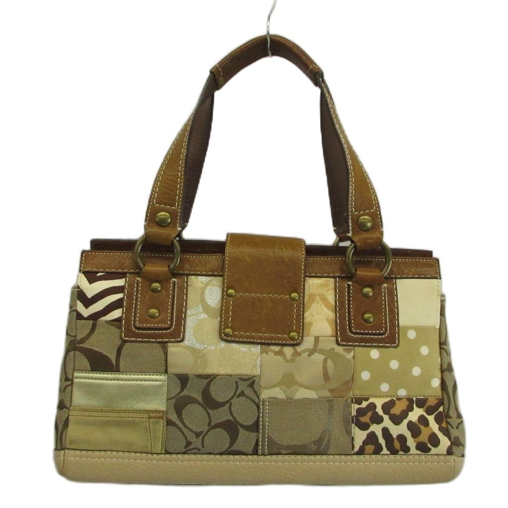 コーチ COACH シグネチャー パッチワーク ハンドバッグ キャンバス