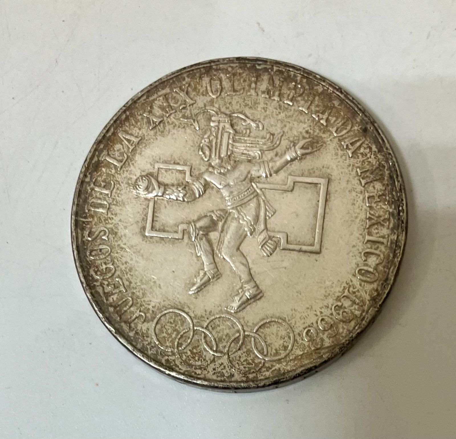 【32987】　1968年　メキシコオリンピック 25ペソ銀貨 オリンピック記念硬貨 記念コイン　コレクション　アンティーク　現状品　中古品