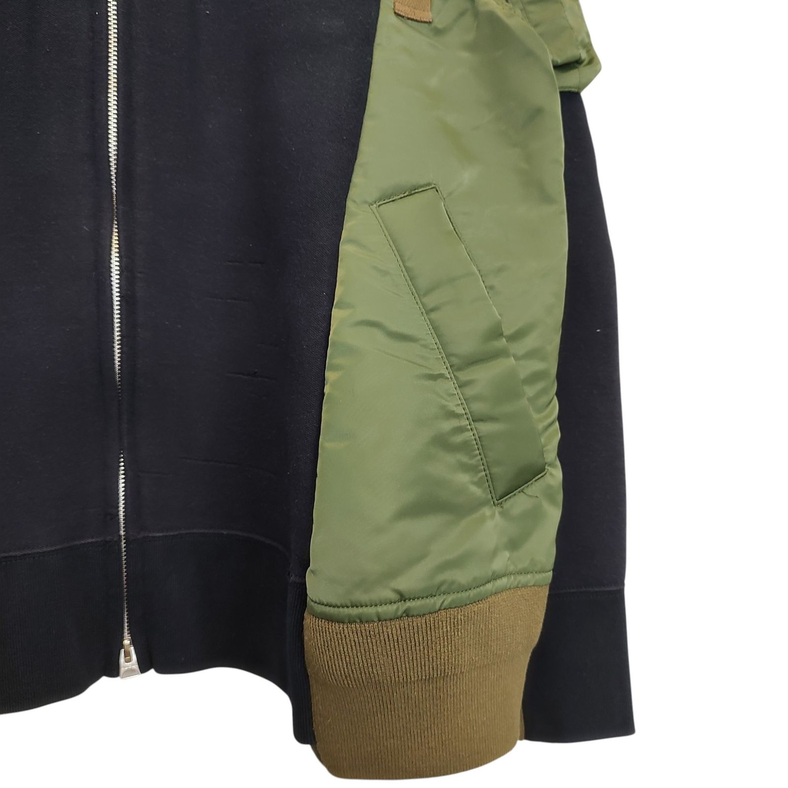 sacai サカイ 20AW Sponge Sweat MA-1 Zip Hoodie ドッキング ジップ