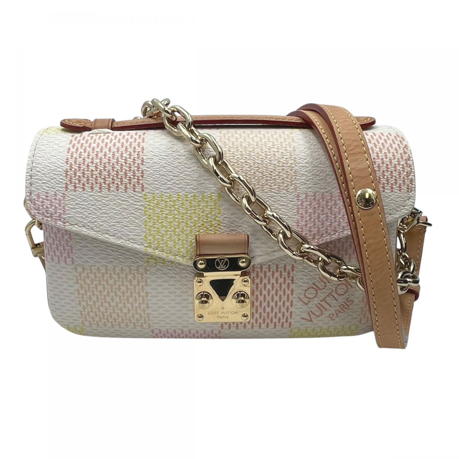 【中古】 LOUIS VUITTON ルイ・ヴィトン N40749 ポシェット メティス EW ダミエ リシャス 2WAYショルダーバッグ RFID マルチカラー レザー ピンク系 レディース 26013095 SA