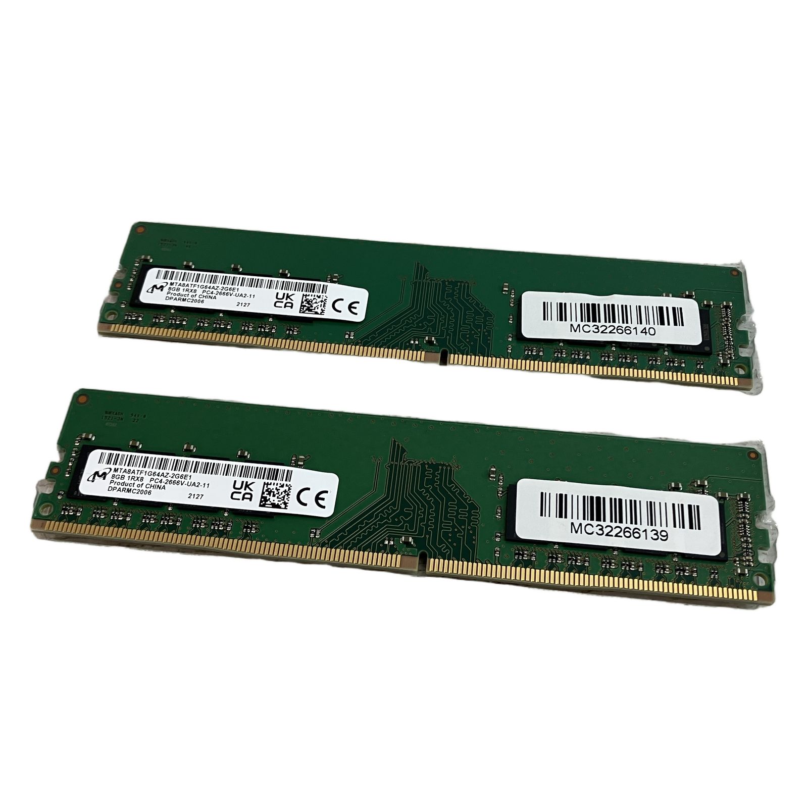 Micron MTA8ATF1G64AZ-2G6E1 DDR4 PC4-2666V 8GB×2枚セット 16GB PCパーツ ジャンク C11205099