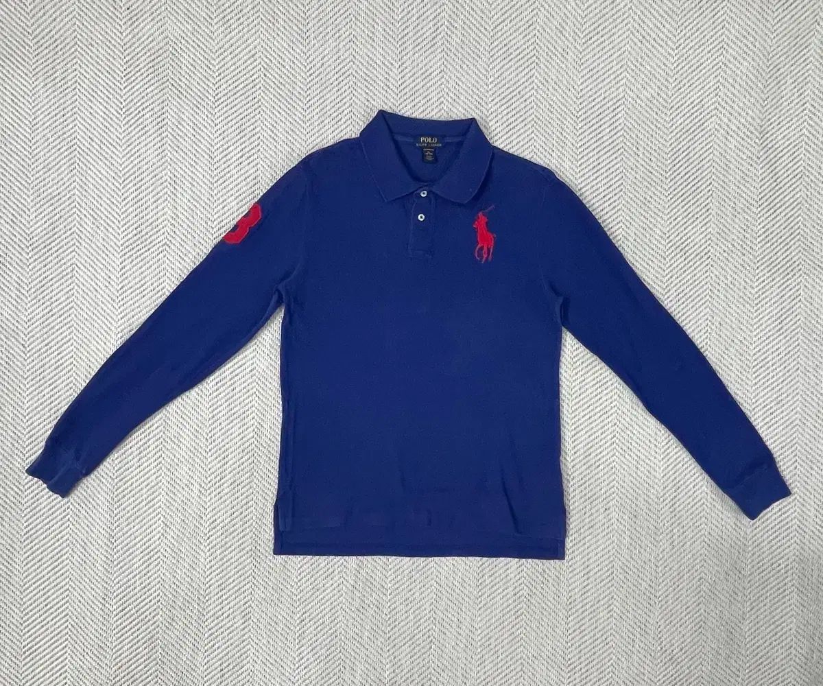 ポロ ラルフローレン ブルー 長袖 カラーTシャツ