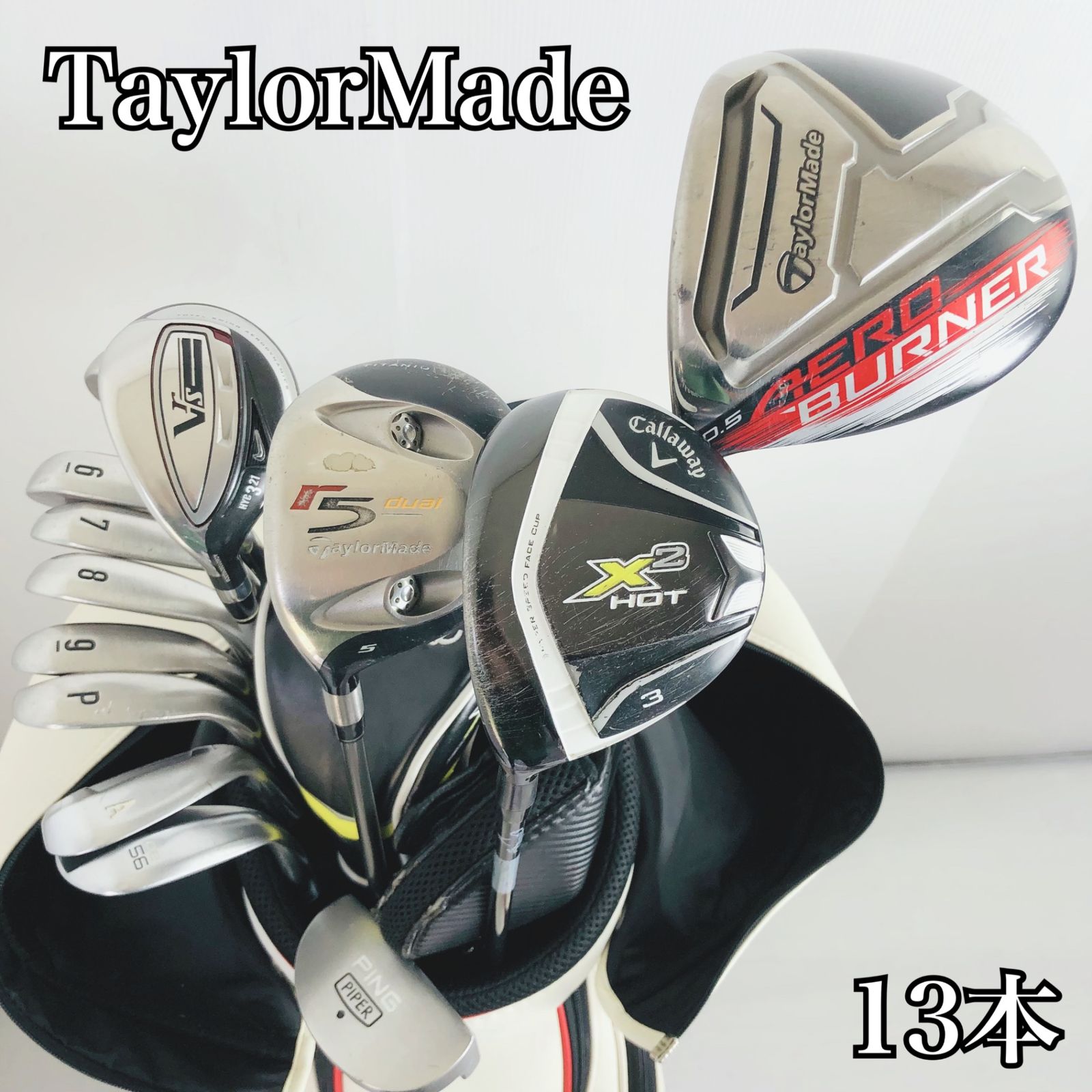 【保証付】レフティ 左利き 豪華 13本 TaylorMade テーラーメイド Callaway キャロウェイ ゴルフクラブ フルセット ゴルフセット クラブセット メンズ 初心者 入門 パター付 安価　EC-70