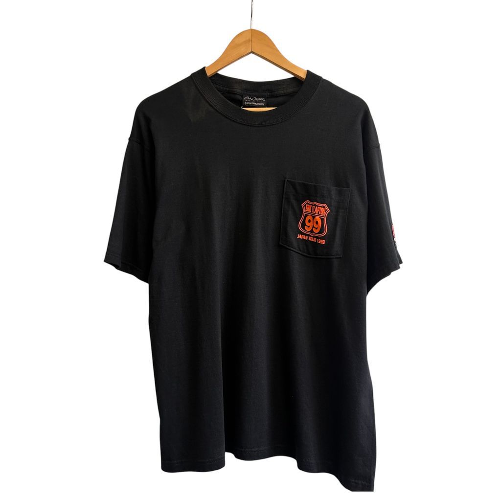 90s ERIC CLAPTON ツアーTシャツ Japan tour ポケT 黒 ブラック NO.T479