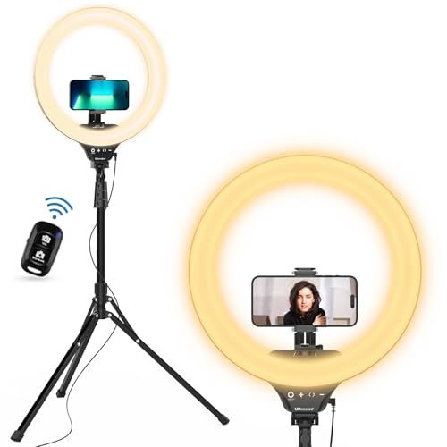 UBeesize LEDリングライト 14インチ 158cmスマホ三脚スタント付き 撮影ライト 5色ライト ビデオライト 自撮りライト三脚 スマホ/カメラ適用 自撮り/ビデオ録画 撮影/化粧/ブログ/生放送に対応 国内発送 b5485d15