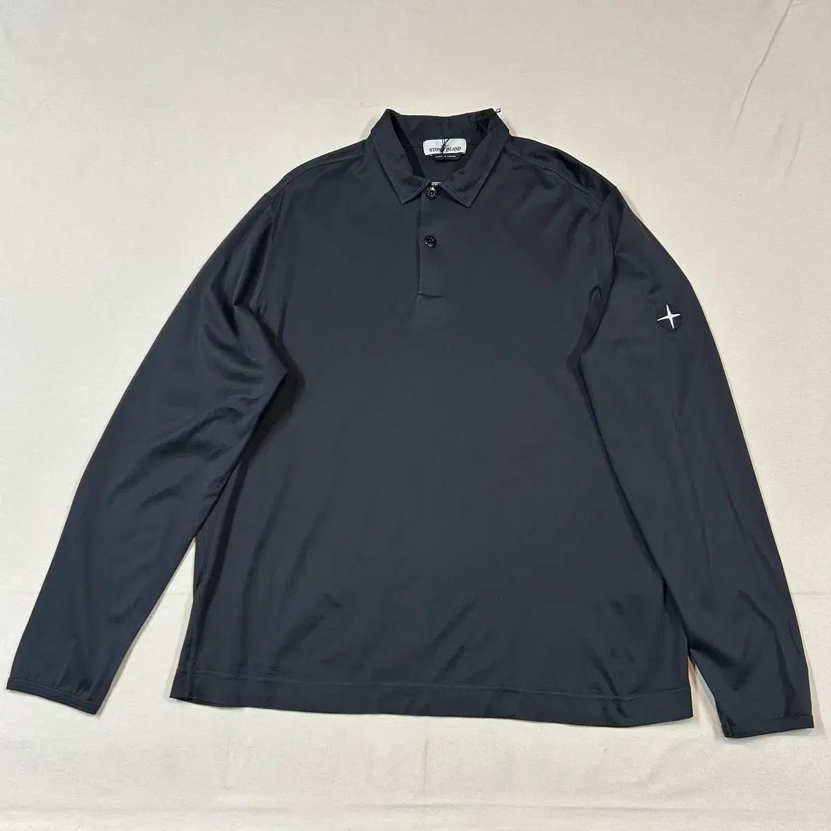 3XL) ストーンアイランド パッチ ロゴ ロングスリーブ ポロTシャツ