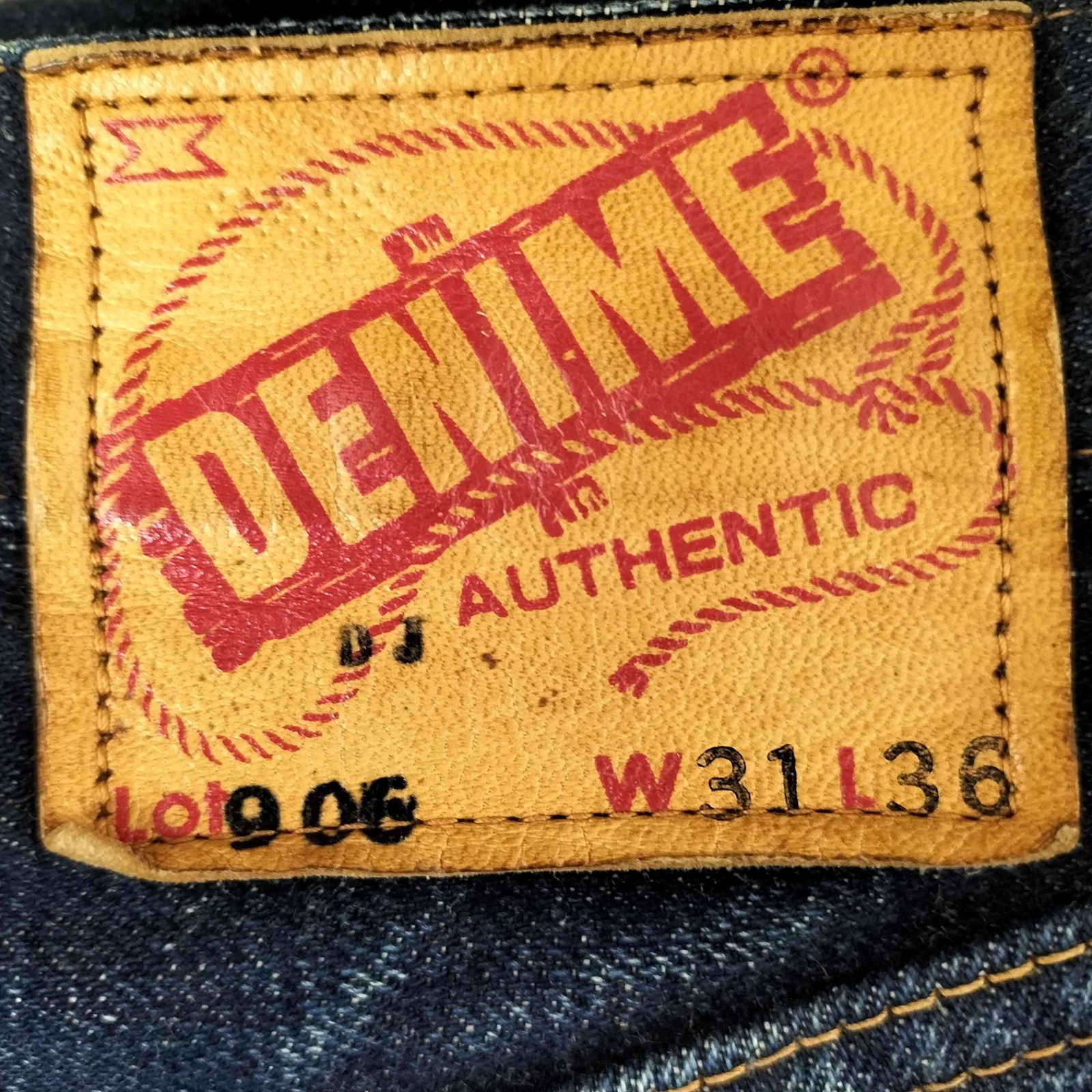 ドゥニーム Denime 906 Vステッチ リベット セルビッジ デニム ヒゲ