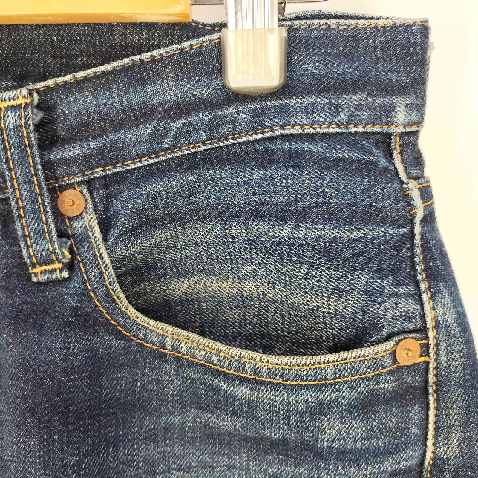 ドゥニーム Denime 906 Vステッチ リベット セルビッジ デニム ヒゲ