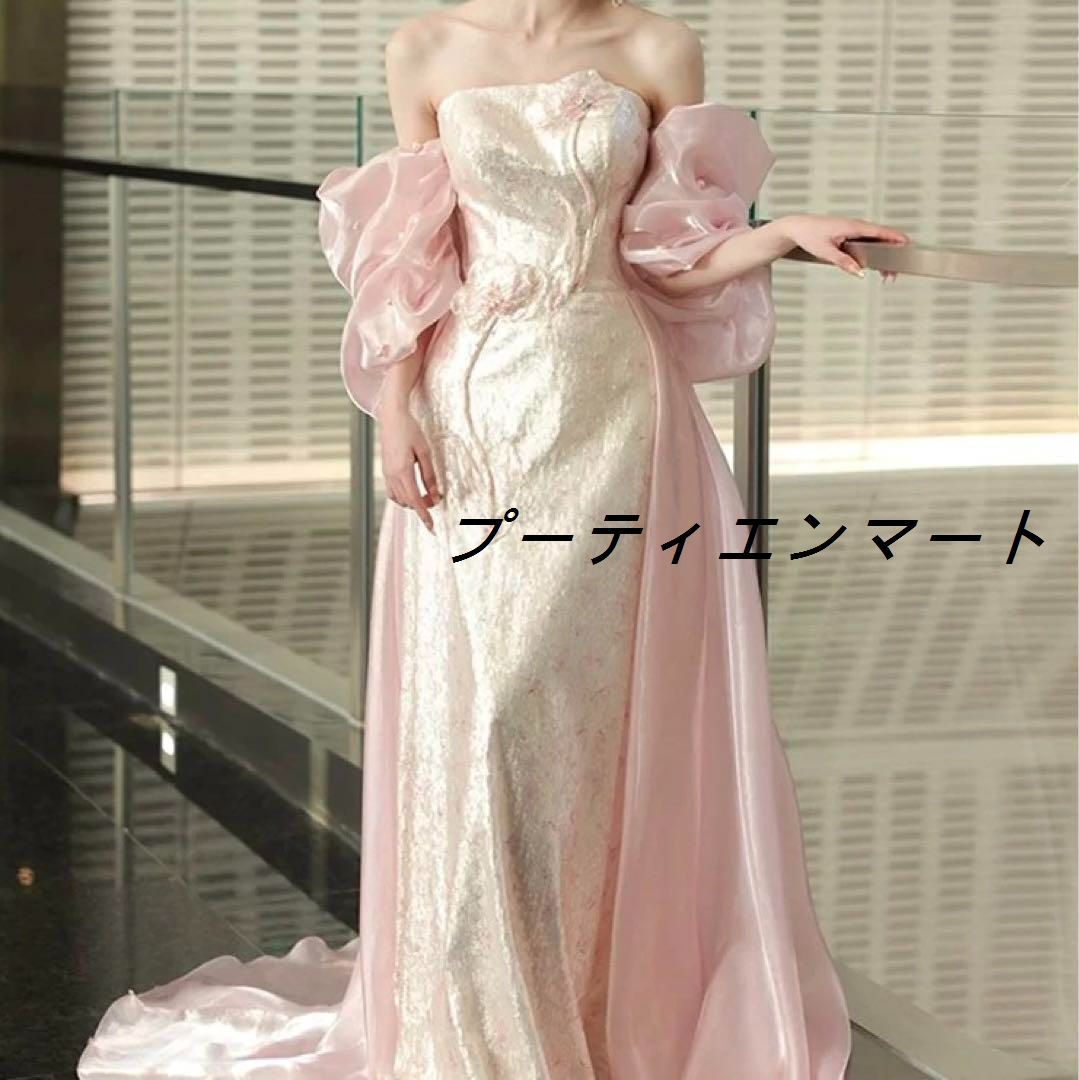 新品 スパンコールにお花のデザインが美しい ショール付き ドレスvs516