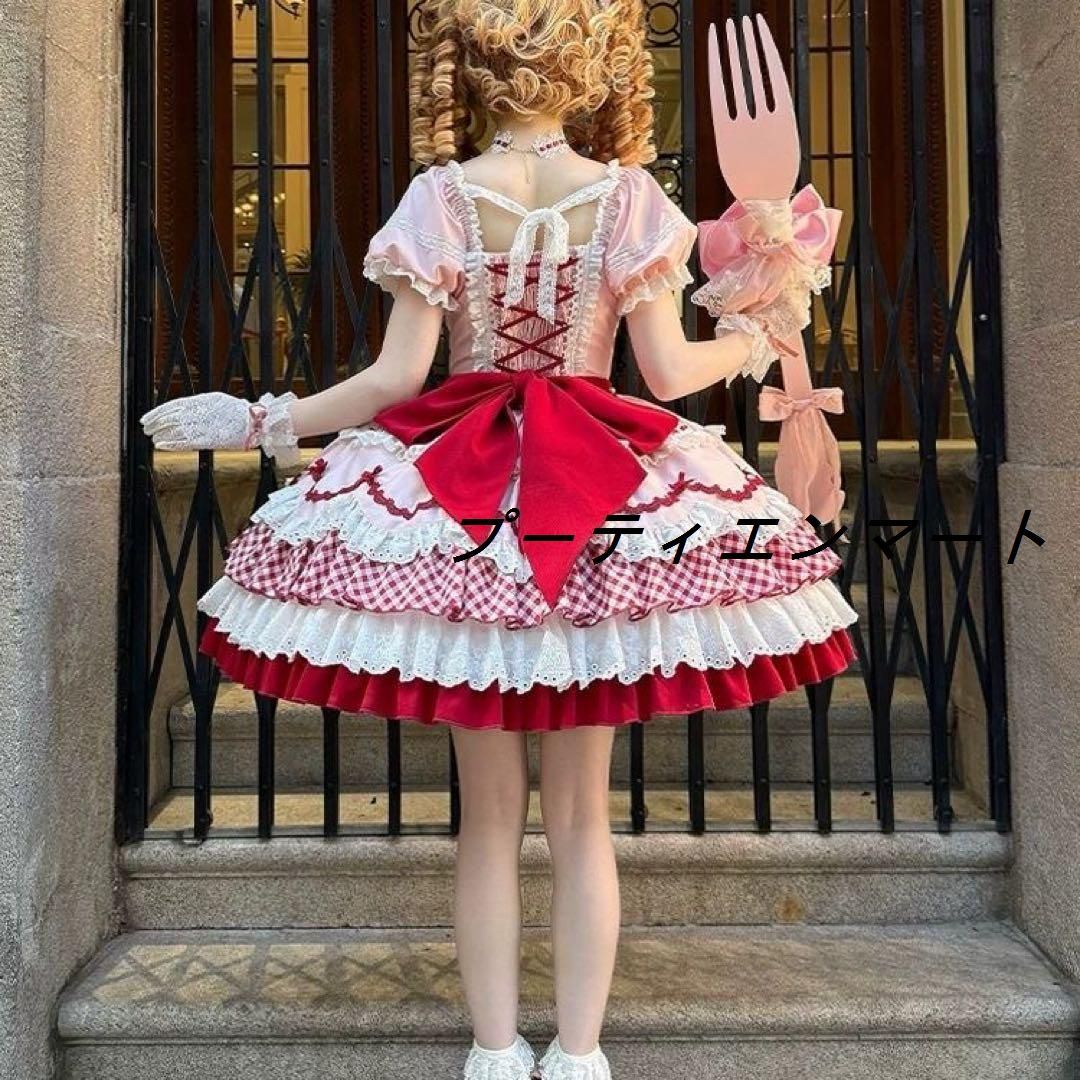 アイドル衣装　ゴスロリ・ロリータドレス赤 新品 ゴスロリ・ロリータドレス アイドル服 打歌服 プリンセスドレス
