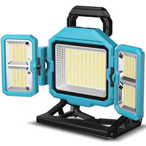 【驚異の明るさ・360°多方向照明】TENKOO&YOU 投光器 充電式 led 作業灯 500W 55000LM 屋外照明 三面発光 超高輝 36000mAH大容量 多色切替 無段階調光 ワークライト 4つ点灯モード 防水 便携式 キャンプ b8d648a1