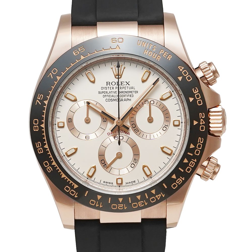 箱・2020年保証書付き ROLEX デイトナ アイボリー オイスターフレックス Ref.116515LN 中古品 メンズ 腕時計
