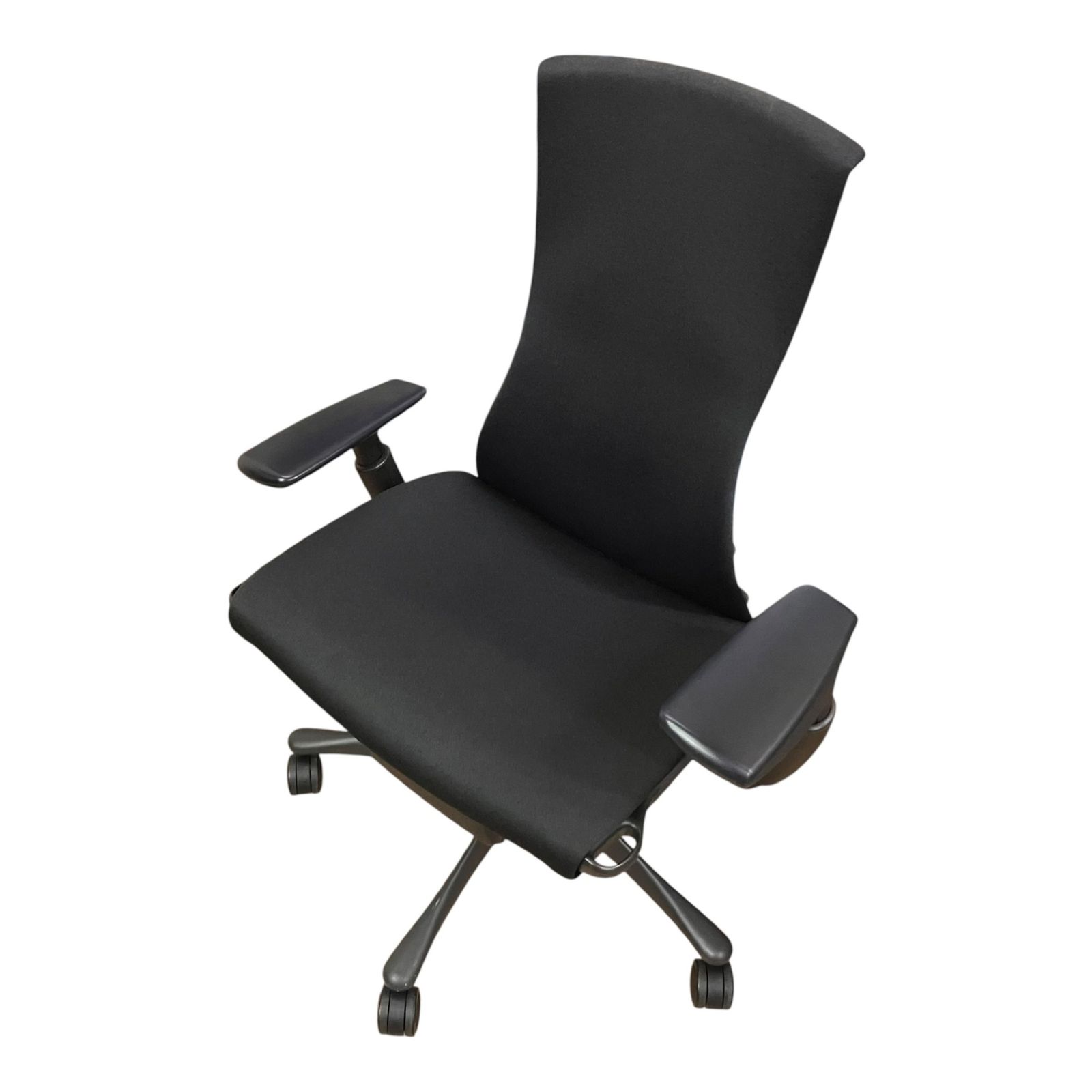 ■美品 ハーマンミラー エンボディチェア オールブラック Herman Miller Embody Chair 昇降 リクライニング 肘付き 背面汚れあり2542959,2542959