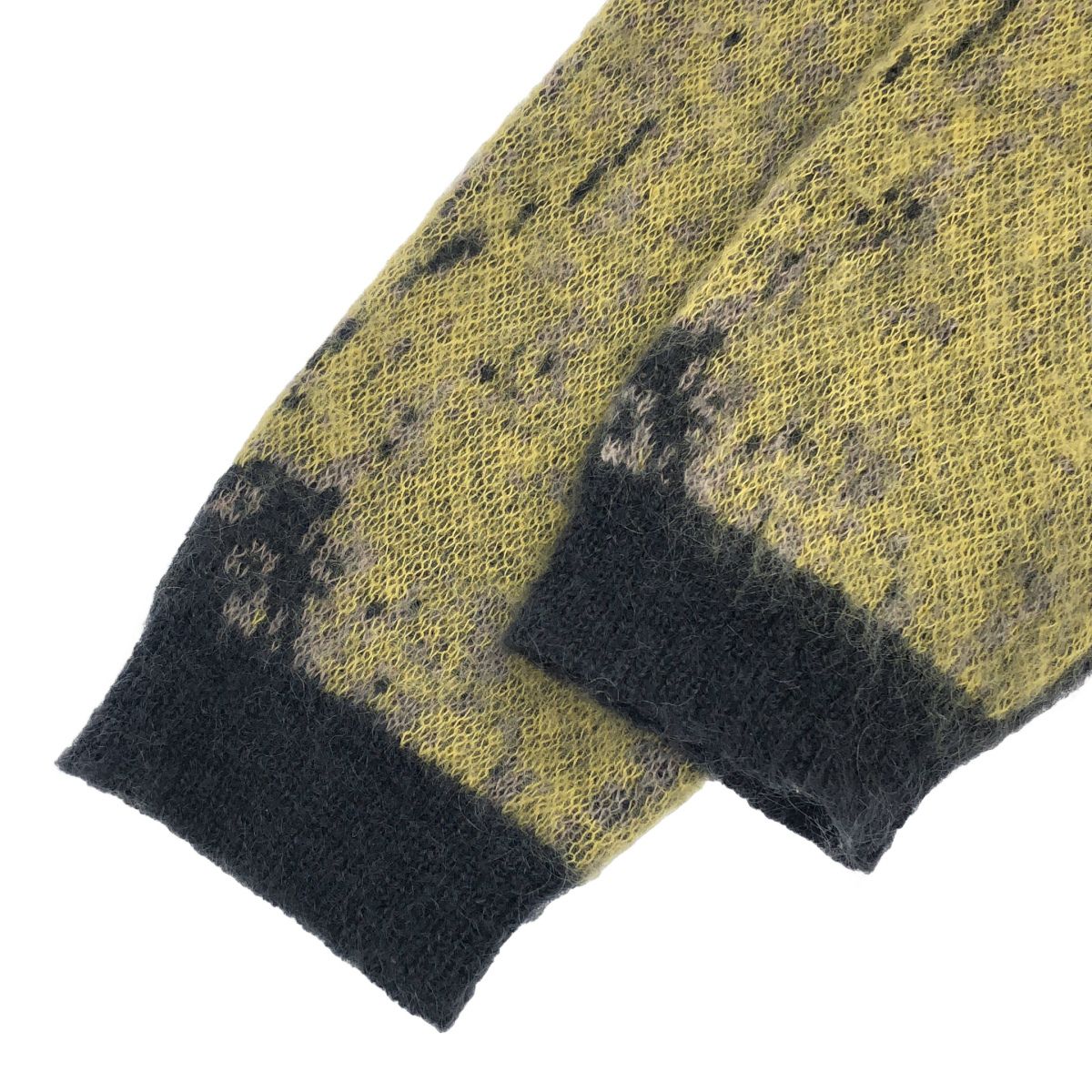 よ*ぺ様 YOKE モヘアニットセーター サイズ3 グレー・イエロー YOKE ヨーク 24AW JACQUARD MOHAIR SWEATER モヘアニットセーター