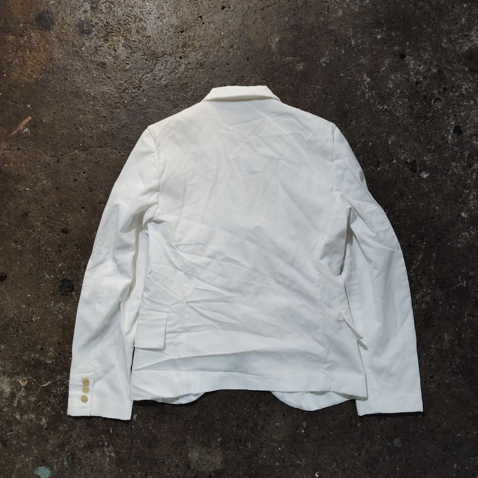 BLACK COMME des GARCONS 21ss ポリ縮4Bジャケット ホワイト ブラック
