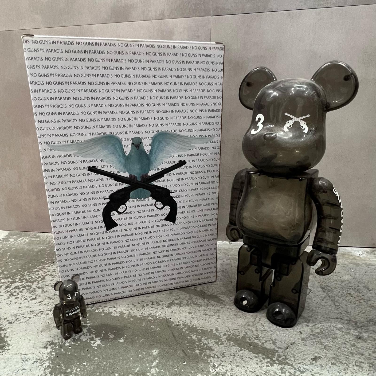 MEDICOM TOY × roarguns BE@RBRICK 3.PARADIS 100％ 400％ メディコムトイ × ロアーガンズ ブラック F （13931M）