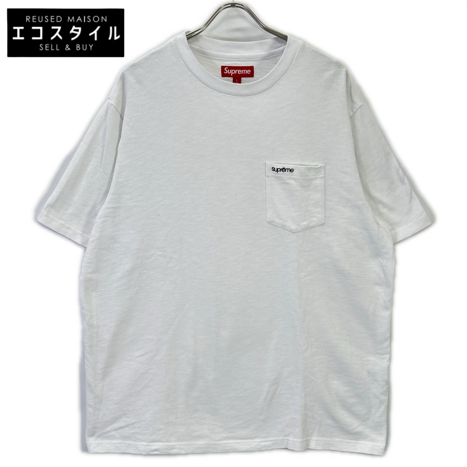 Supreme　シュプリーム　23AW ホワイト S/S Pocket Tee ポケットTシャツ　L