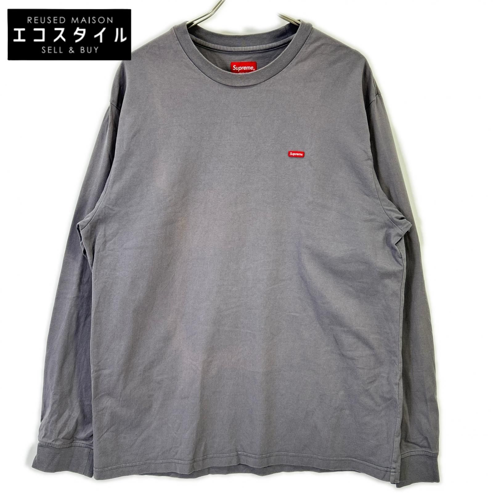 Supreme　シュプリーム　グレー Small Box L/S Tee スモールボックスロゴロングスリーブカットソー　L