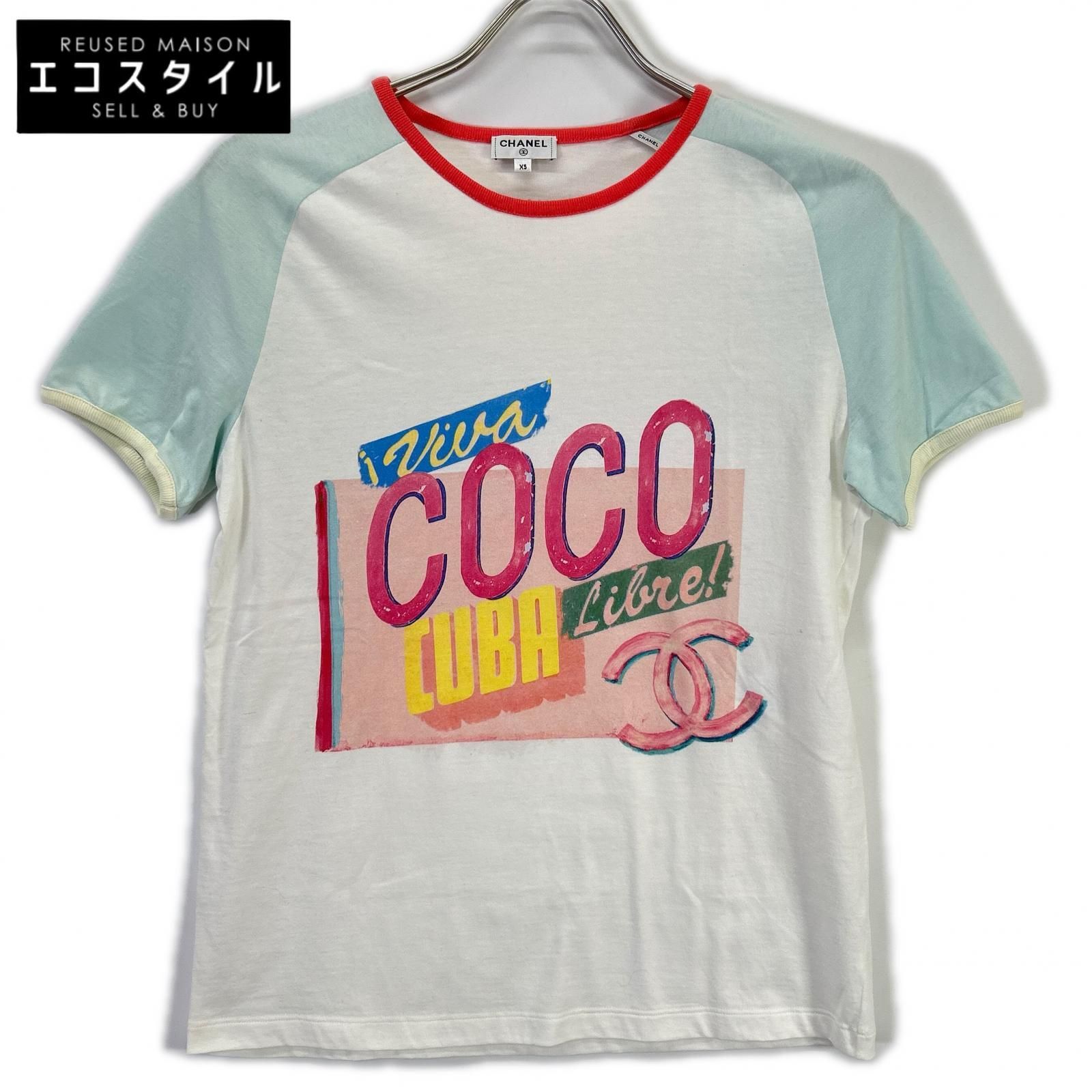 CHANEL シャネル ホワイト P55821K07323 ラグランスリーブ Tシャツ XS