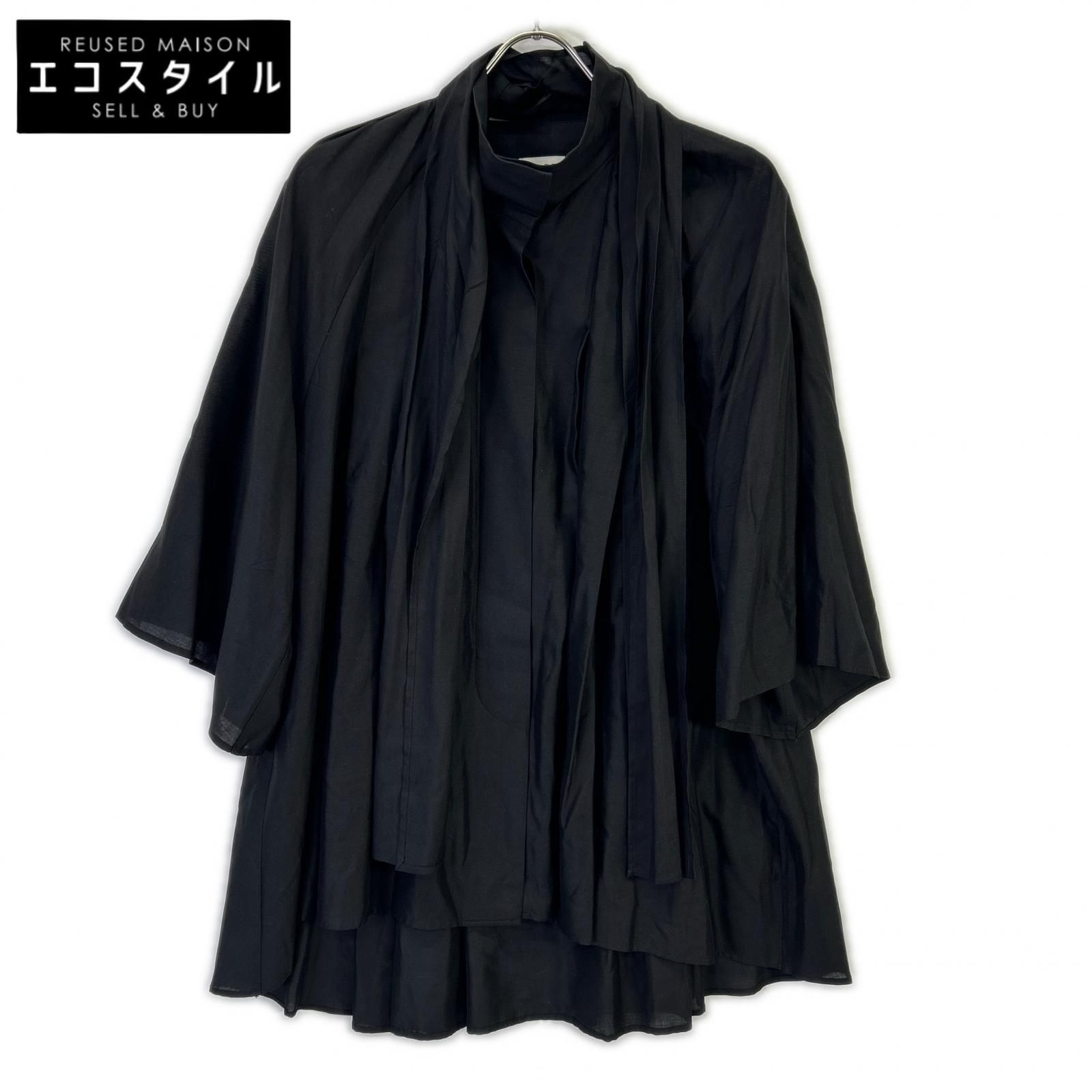 ADORE　アドーア　531-2210701 ブラック シアーシルクビックボウタイブラウス　38