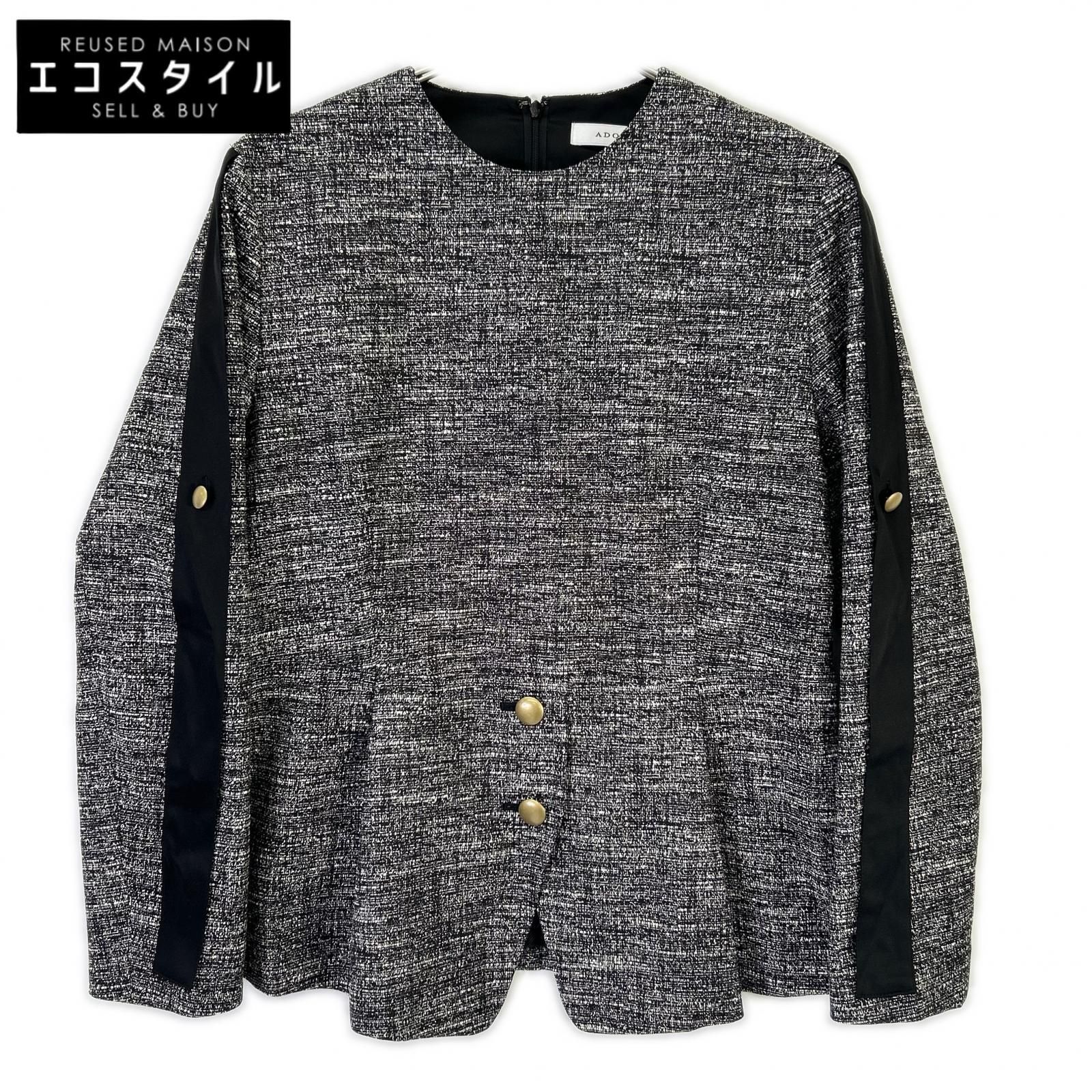 ADORE　アドーア　531-5210109 ブラック スラブツイードブラウス　38