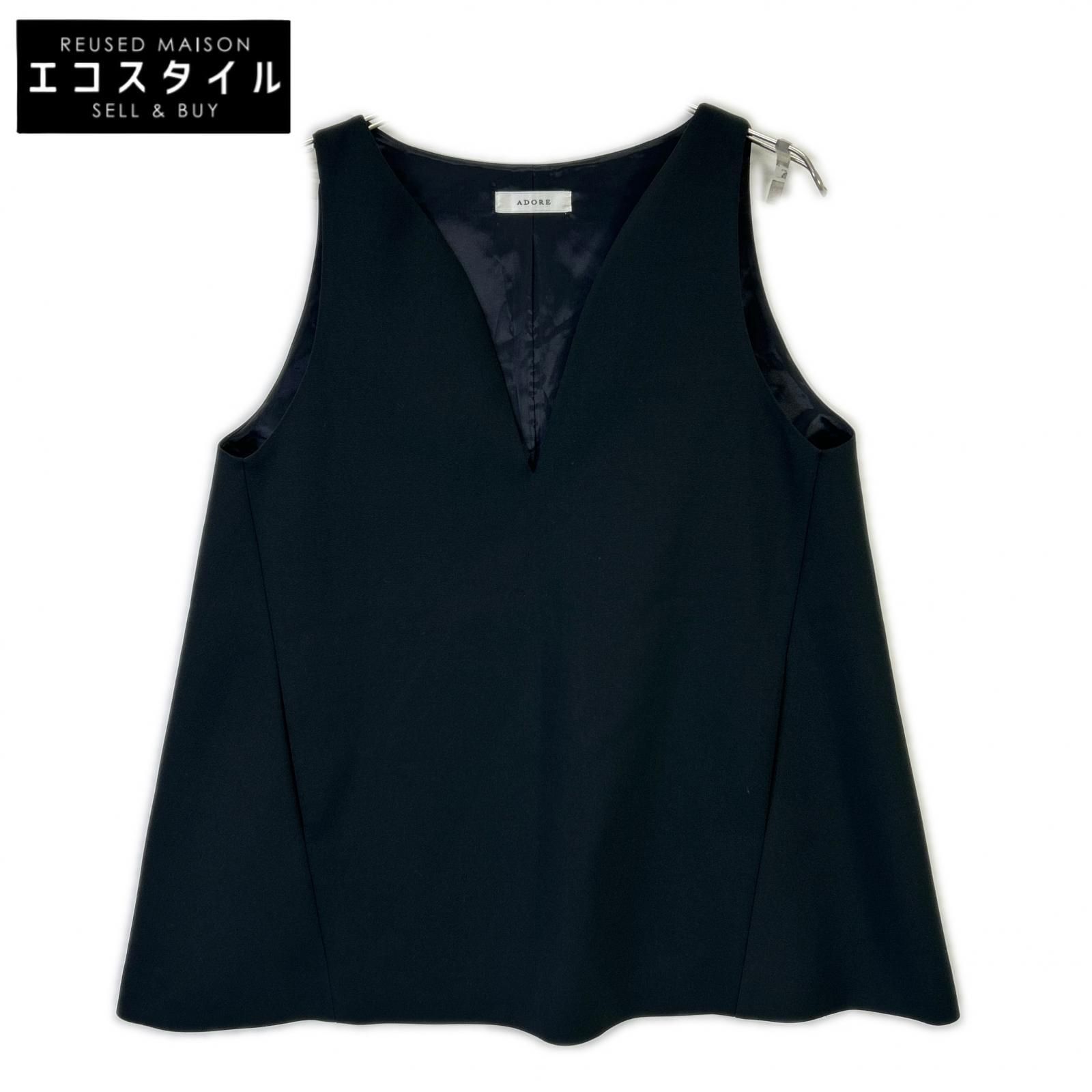 ADORE アドーア 531-5160015 24年製 ブラック スキューバージャージーカットソー 38