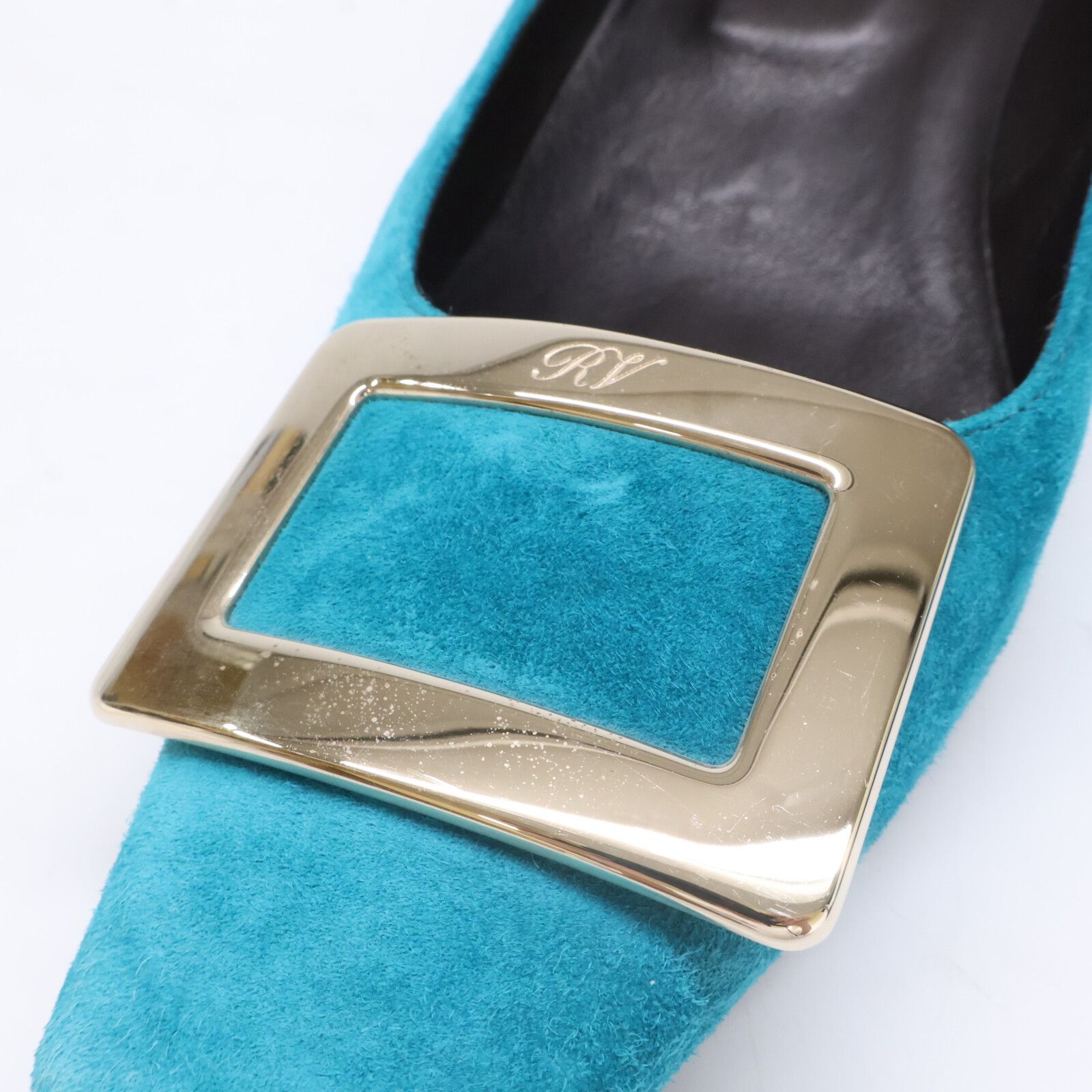 近年モデル ロジェヴィヴィエ バックル ハイヒール パンプス スエード 36 Roger Vivier ロジェヴィヴィエ シルバーバックル スエード ヒール